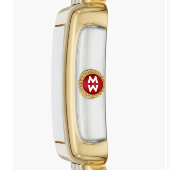 MICHELE Watch Deco Mid Diamond Dial Bracelet Watch Two-tone Gold Silver - Picture 3 of 9